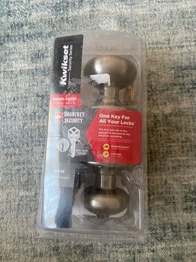 Kwikset Cove Satin Nickel Keyed Entry Door